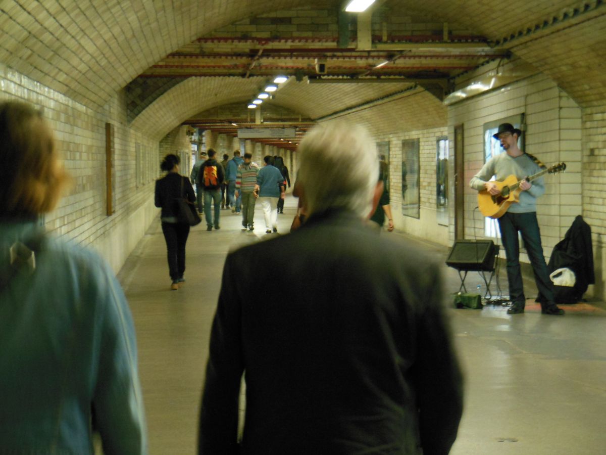 The underground tunnel towards V&A museum.