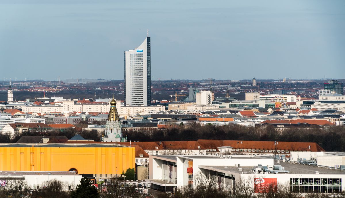 Sich vom Turm des Völkerdenkmals