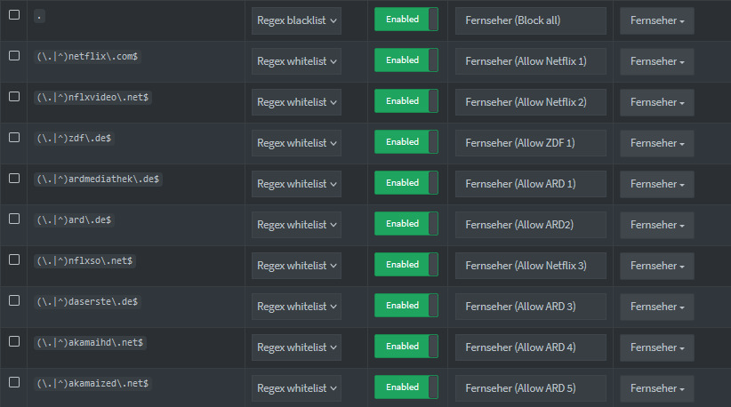 Pi hole settings