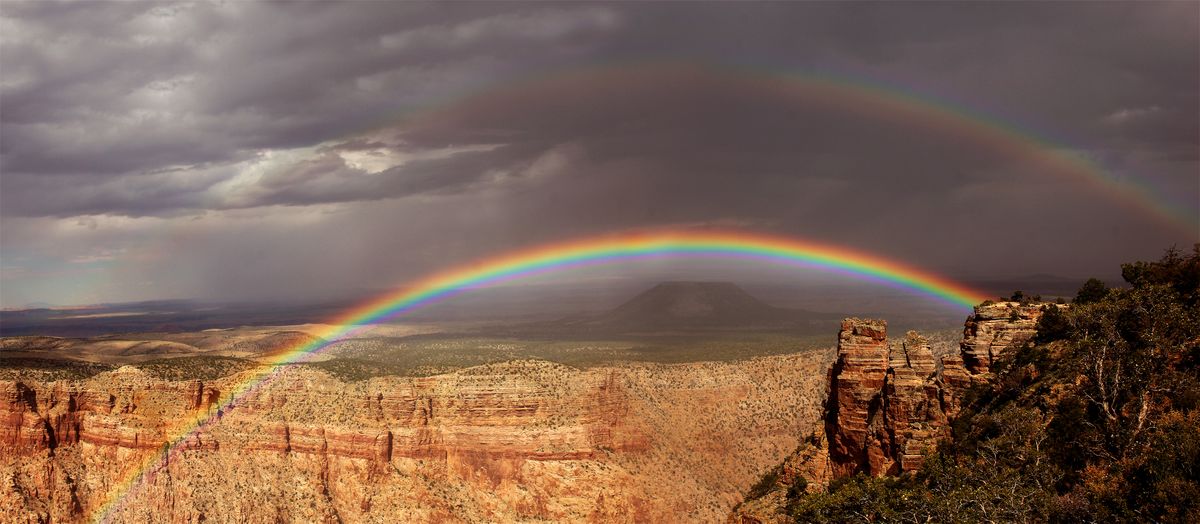 Magical rainbow over Grand Canyon